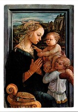 Vintage Print Reproduction of Fra Filippo Lippi 'Madonna' (Portrait of a Woman) on Textured Board — listing 2