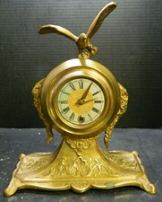 Vintage Federal Eagle Mantel Clock with Arched Brass Frame — listing 3