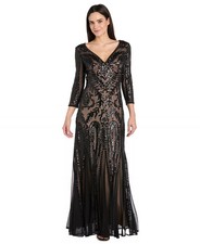 R&M Richards Navy Blue Sequin Lace Open-Front Duster Cardigan, Size 16 — listing 3