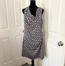 Athleta Women's Teal Geometric Print Cap-Sleeve Ruched V-Neck Jersey Dress, Size M — listing 6
