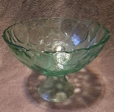 Clear Pressed Glass Fruit Bowl with Molded Grapes, Pears and Apples in Stained Colors — listing 4
