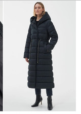 Women's Longline Hooded Puffer Coat in Metallic Taupe — listing 2