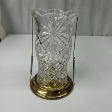 Cut Crystal Two-Piece Hurricane Lamp (Candle Holder Base with Shade) — listing 5