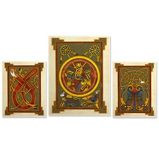 Set of 6 Framed Book of Kells Illuminated Manuscript Reproduction Prints