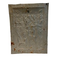 Antique Hand-Painted 4-Panel Folding Fireplace Screen with European Village Landscape — listing 3