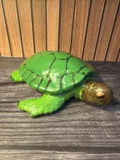Vintage Ceramic Turtle Figural Covered Jar with Butterfly Finial — listing 3