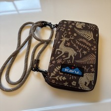 KAVU Go Time Zip Wallet with Lanyard, Nautical/Shark Print