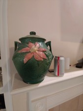 Roseville Pottery Clematis Cookie Jar in Brown/Green Glaze — listing 4