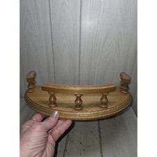 Vintage Solid Wood Three-Tier Wall-Mounted Display Shelf with Scrolled Sides — listing 6