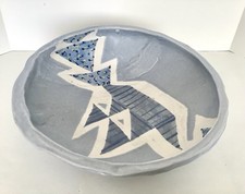 Studio Art Pottery Low Bowl / Centerpiece Charger with Tenmoku-Style Glaze — listing 2