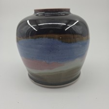 Pair of Handmade Studio Pottery Square Mugs with Drip Glaze (Amber & Plum) — listing 5