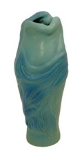 Van Briggle Pottery Turquoise Ming Vase with Embossed Floral Design — listing 3