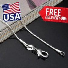 Silver-Tone Fine Chain Necklace with Stamped Clasp Tag — listing 5