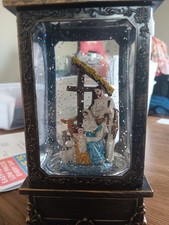 Light-Up Nativity Scene Christmas Lantern, Stained Glass Design, 17.75" H, Dual Power (USB or Battery) — listing 3