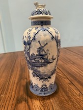 Antique Dutch Scene Hand-Painted Art Pottery Vase with Kissing Dutch Children and Windmill Motif — listing 6