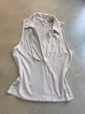 Banana Republic Multi-Color Abstract Print Sleeveless Ruffle-Front Blouse, Size Medium — listing 5