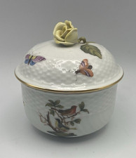 Herend Rothschild Bird (RO) Pattern Hand-Painted Porcelain Baluster Vase with Gold Rim — listing 5