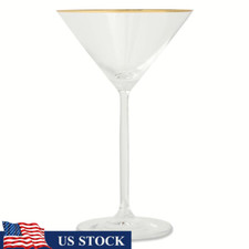 Clear Glass Salad/Dessert Plates with Gold Rim, Set of 6+, listing 6