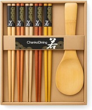 Set of 4 Bamboo Chopsticks with Floral Print Tops — listing 3