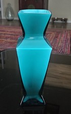 Hand-Blown Sommerso Teal Cased Glass Bud Vase — listing 4