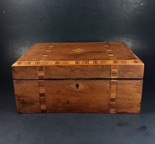 Antique Walnut Freestanding Sewing / Work Box on Cabriole Legs with Lift-Out Tray — listing 4