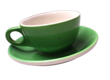 Homer Laughlin Best China Oval Relish/Butter Dish with Green and Gold Rim — listing 6