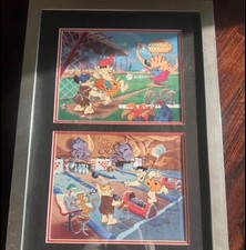 The Flintstones Winter Skating Scene Framed Hanna-Barbera Art Print — listing 2