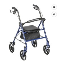 Blue Rollator Walker with Padded Seat, Wire Basket, and Hand Brakes — listing 2