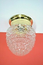 Vintage Pressed Glass Dome Light Shade with Diamond Cut and Etched Floral Pattern — listing 3