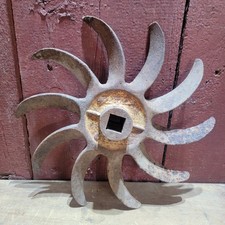 Antique Single-Wheel Push Cultivator / Garden Hoe Plow with Wooden Handles — listing 4