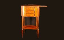 Louis XV Style Tripod Pedestal Side Table with Leather Top, Brass Gallery & Ormolu Mounts — listing 6
