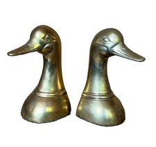 Pair of Vintage Leonard Solid Brass Duck Head Bookends — listing 5