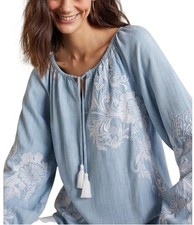 Soft Surroundings Black Button-Front Blouse, Size M — listing 3