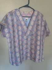 Ivy Jane Embroidered X-Stitch Print Tunic Blouse — listing 3