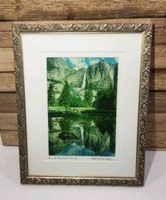 Yosemite Falls - Winter's Reward, Framed Landscape Print by Christine White Loberg Textured brushstrokes / raised paint — listing 3