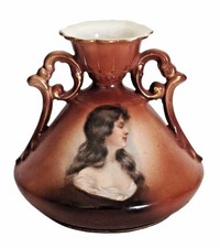 Antique Austrian Hand-Painted Porcelain Portrait Tankard/Pitcher with Victorian Lady Motif — listing 4