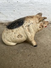 Set of 3 Cast Iron Pig Figurines with Distressed Painted Finish — listing 4