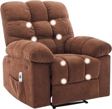 Brown Chenille Upholstered Rocker Recliner Chair with Rolled Arms — listing 2