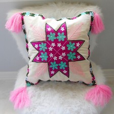 Mexican Hand-Embroidered Floral Pillow Sham Cover — listing 5