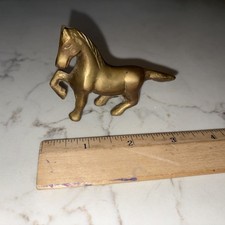 brass horse sculpture Vintage Cast Brass Prancing Horse Figurine Sculpture — listing 3