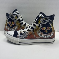 Converse Chuck Taylor All Star Low Top Skull Print Sneakers with Red Laces — listing 2