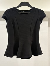 IZ Byer Girls' Ribbed Peplum Top with Chevron Necklace, Size M (7-10) — listing 6