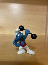 Weight Lifter Smurf PVC Figurine (#20141) - Vintage 1980 West Germany — listing 3