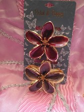 Enamel Flower Post Earring (Single Stud), Five-Petal Pale Blue Enamel with Center Bead — listing 5