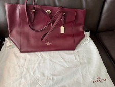 Coach Two-Tone Blue & Cream Leather Tote Bag with Ring Hardware, listing 4