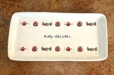 Rae Dunn Style Oval Serving Platters with Typewriter Font Words (DEVOUR, SNACK, YUM) — listing 4