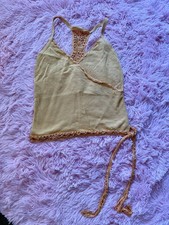 Vintage Crocheted Drawstring Reticule Purse with Turquoise Blue Beads, 10" x 10"
