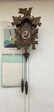 Vintage German Black Forest Style Cuckoo Clock with Painted Birds and Leaves — listing 6