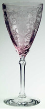 Tiffin Franciscan Flanders Pink Etched Poppy Water Goblet Set of 4 (1913 Wedding Gift) — listing 6