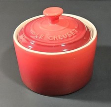 Le Creuset Stoneware Blue Sugar Bowl with Lid and Ceramic Spoon — listing 2